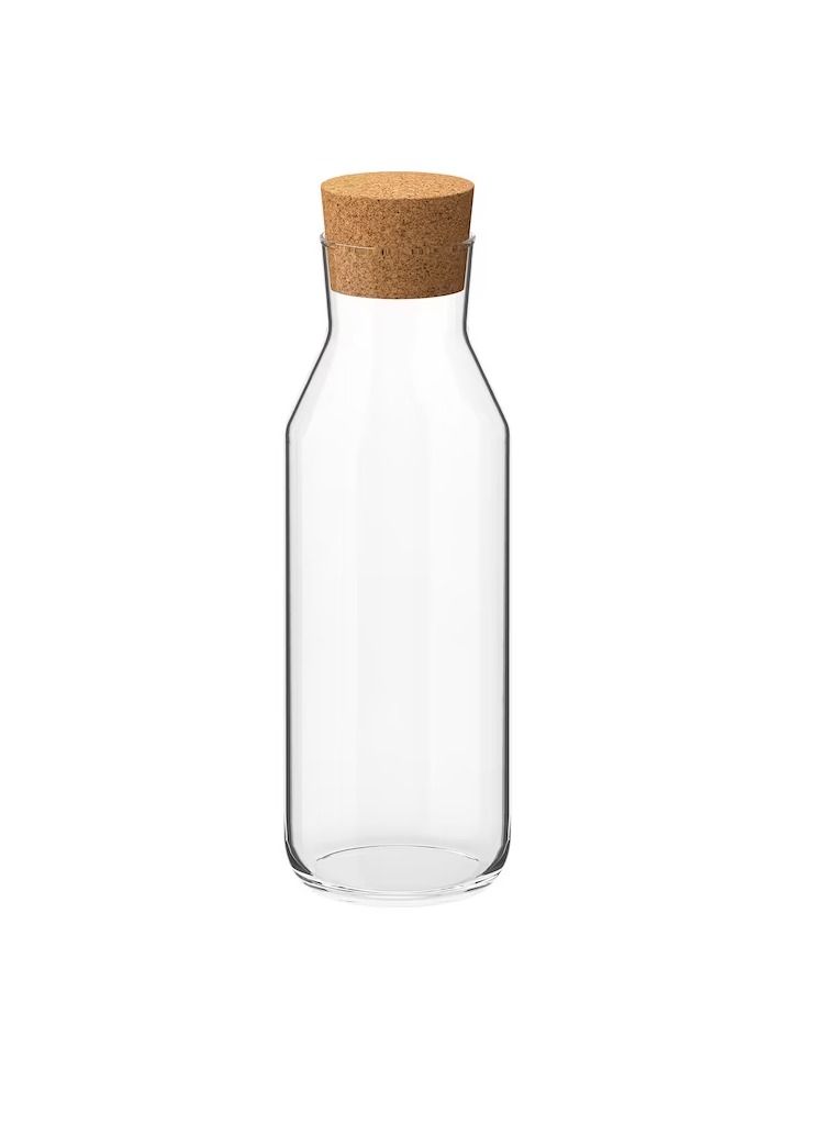 Carafe with stopper, clear glass/cork1 l  - Image 1