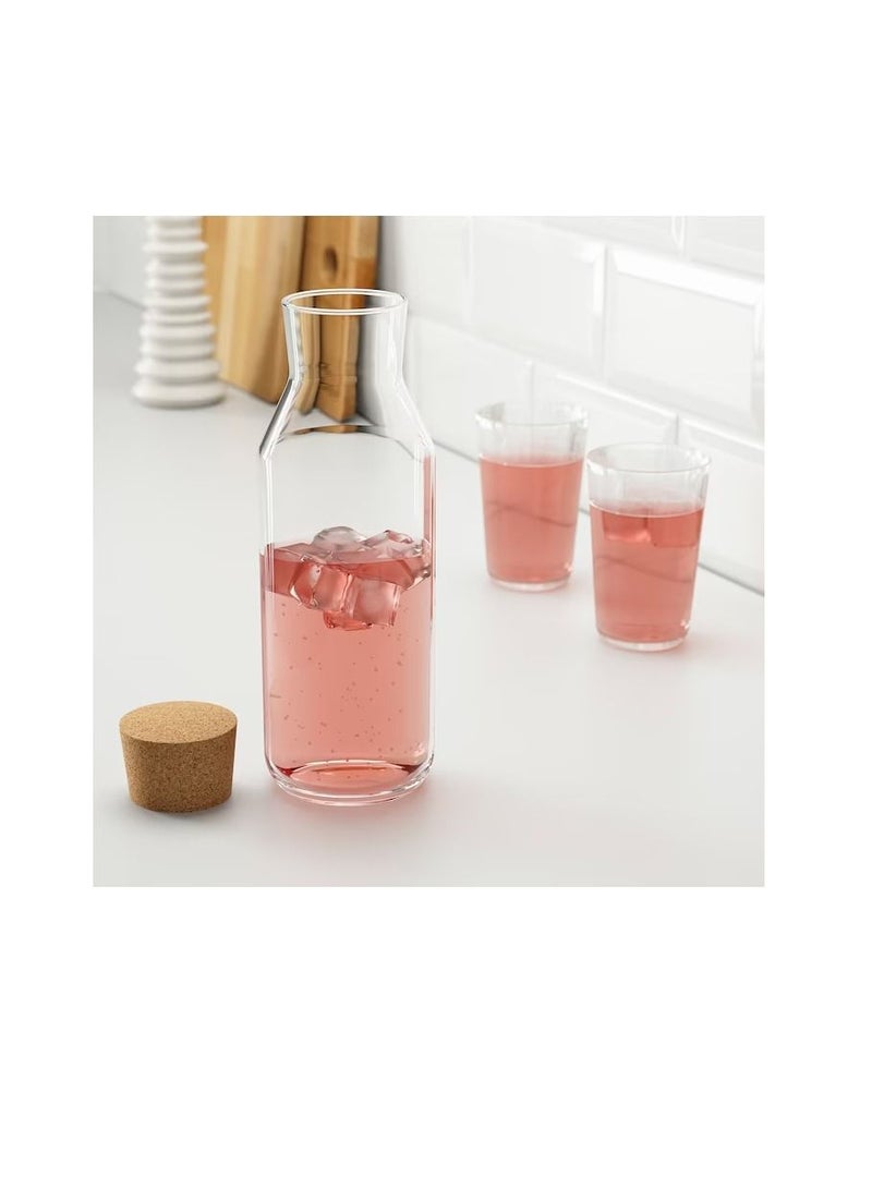 Carafe with stopper, clear glass/cork1 l  - Image 3