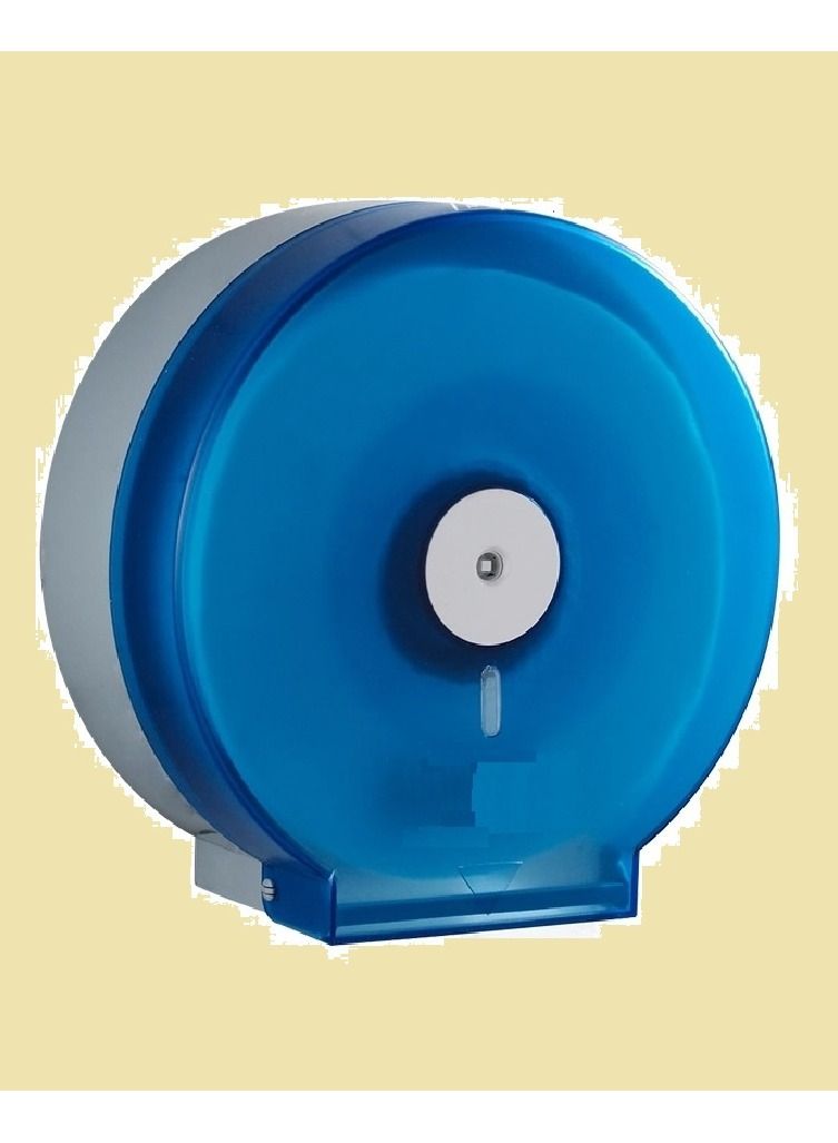 vsell24 Multipurpose Large Wall Mount Round Toilet Paper Tissue Dispenser Bathroom Kitchen Toilet White Towel Tissue Holder With Screws And Key Blue  - Image 1