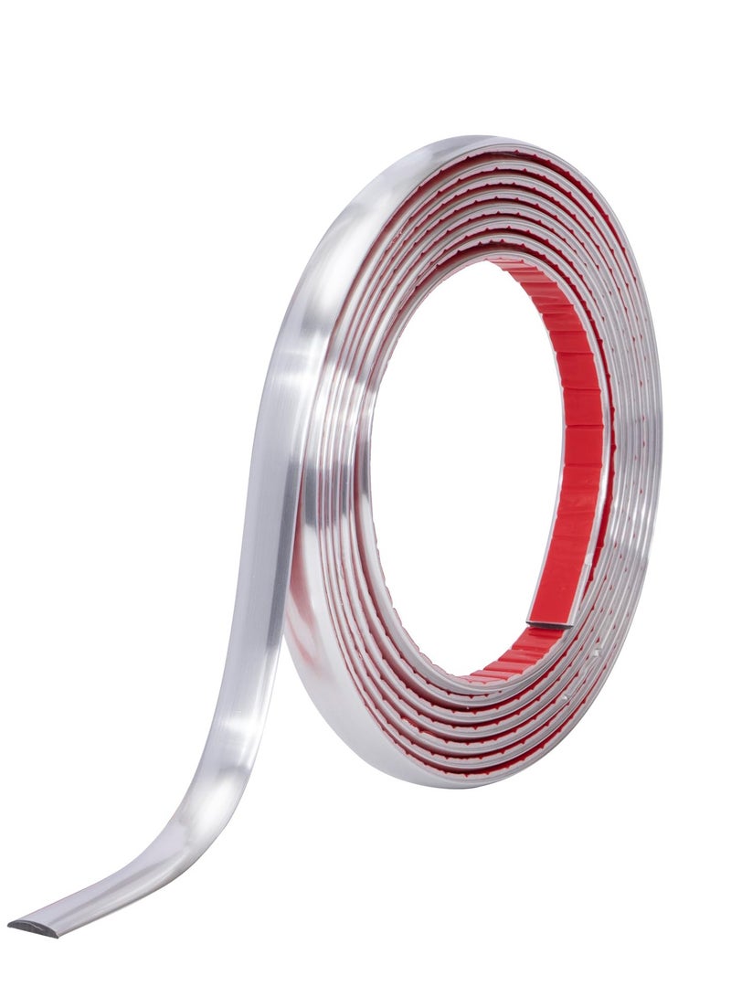 SYOSI شريط حواف بلاستيك لاصق ذاتي، تزيين زوايا الجدران بشريط حواف بلاستيكي، شريط حشو، قاعدة مقاومة للعفن، لحواف البلاط، الأرضيات، backsplash وزوايا الديكور، أبيض - Image 1