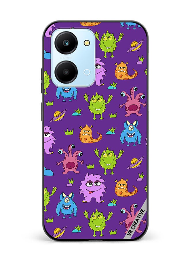 VR CREATIVE Protective Case Cover For Honor Play7T Monsters Cartoon Design Multicolour - Image 1