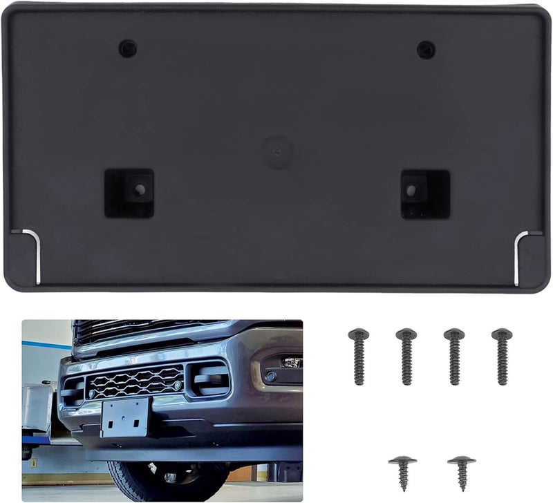 VASTAUTO Front License Plate Bracket Compatible with Ram 2500 3500 4500 5500 2019-2022 Replaces# 68362197AA (Black) Upgraded general grade quality - Image 1