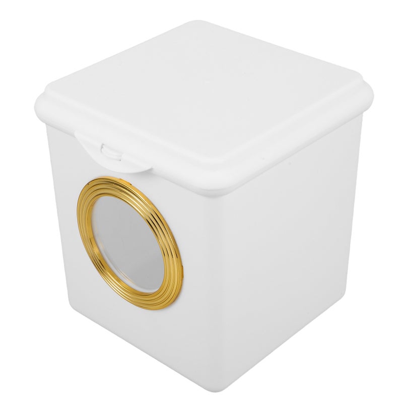 Desktop Trash Can With Lid: Mini Stylish Small Office Trash Can For Desk Bedroom Living Room Easy To Clean For Home And Office Use - Image 1