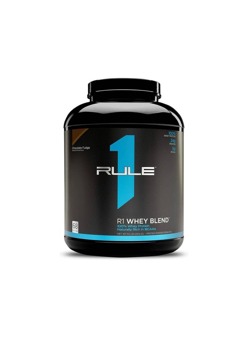 RULE 1 Whey Blend, 100% Whey Protein, Chocolate Fudge Flavor, 5.1 lb - Image 1