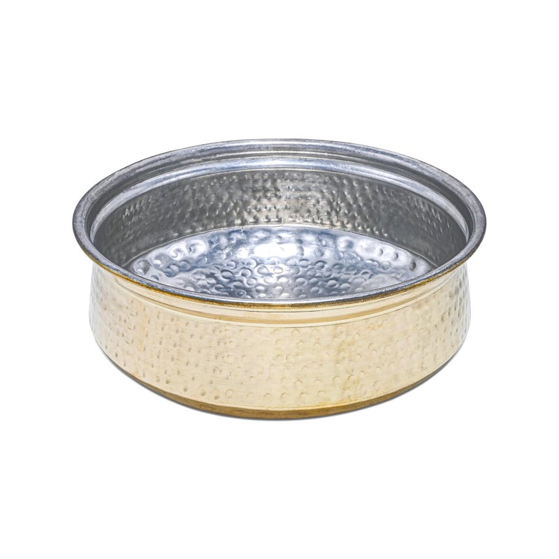 Artarium Artarium Pure Brass Lagaan Tin Coated with Lid Biryani Handi Hammered NonStick Pital Lagan Traditional Indian Cooking Pot for Cookind and Serving Brass Utensils for Kitchen Brass Lagan 4 Liter - Image 1