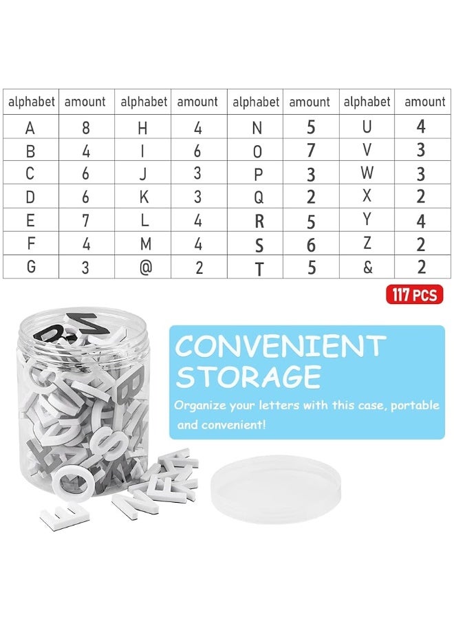 Lzttyee Decorative Magnetic EVA Alphabet LettersArabic Numerals for RefrigeratorWhite Board 117pcs Letters White - Image 4