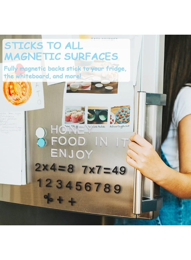 Lzttyee Decorative Magnetic EVA Alphabet LettersArabic Numerals for RefrigeratorWhite Board 117pcs Letters White - Image 5