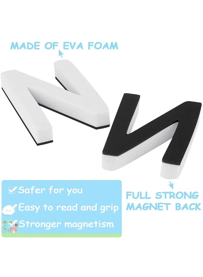 Lzttyee Decorative Magnetic EVA Alphabet LettersArabic Numerals for RefrigeratorWhite Board 117pcs Letters White - Image 2
