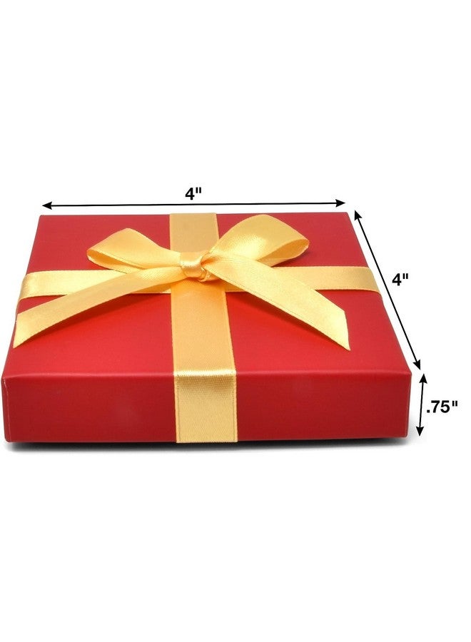 Gift Boutique Christmas Card Gift Holder Boxes Holiday Money Card Holders Party Favor Decor, Pack Of 6 Red Present Box With Gold Bow - Image 2