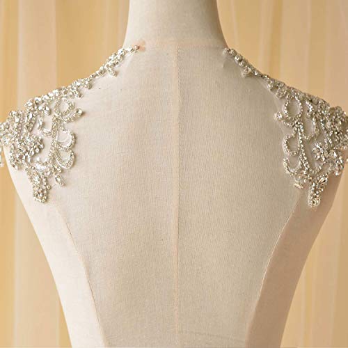 gelvs Mirror Pair Rhinestone Shoulder Applique Bridal Dress Shoulder Embellishment Crystal Patch - Image 4