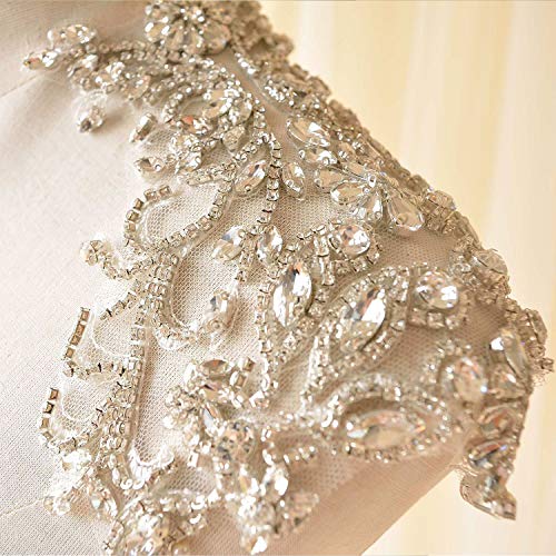 gelvs Mirror Pair Rhinestone Shoulder Applique Bridal Dress Shoulder Embellishment Crystal Patch - Image 1