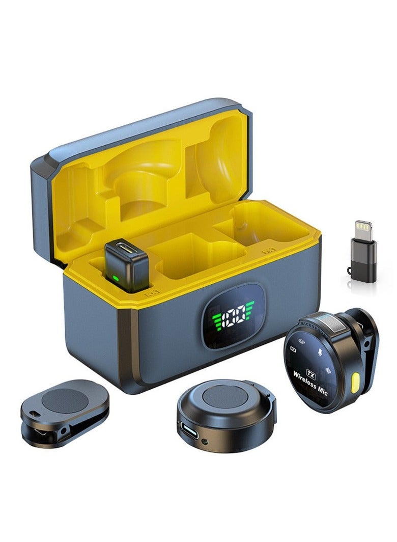 Wireless Lavalier Microphone for iPhone/Android with Lightning/USB C 2 TX+2 RX+Charging Case Mini Microphone with Noise Cancellation 30H Battery Clip on Lapel Mic for Video Recording Vlog - Image 1