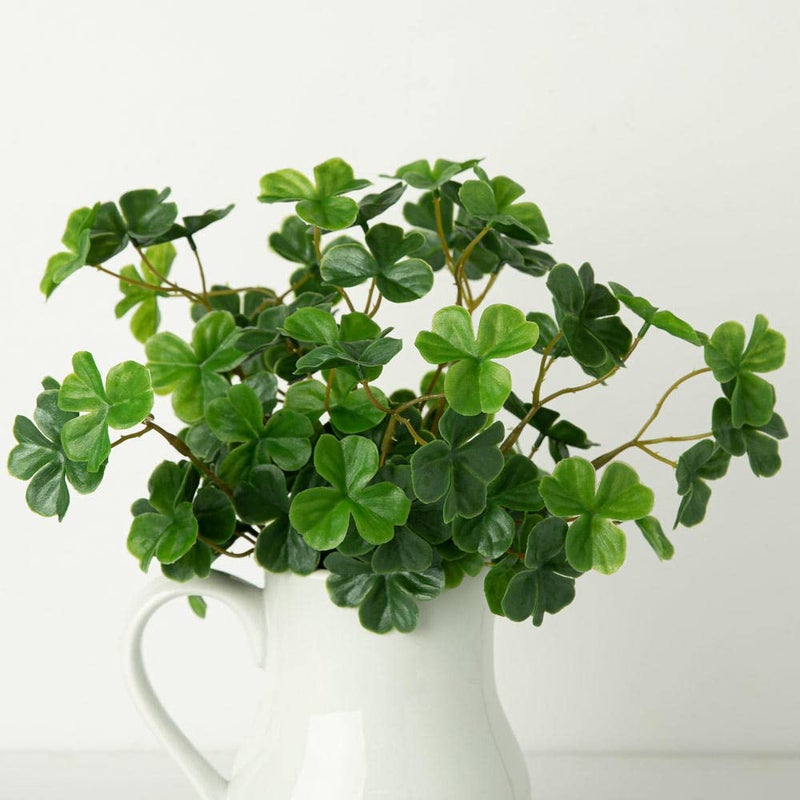 Factory Direct Craft Artificial Shamrock Flower Bush Fake Clover Plant for St Patrick's Day, Irish Theme Decorations and Ireland Displays - Outdoor Friendly Shamrocks - Image 1