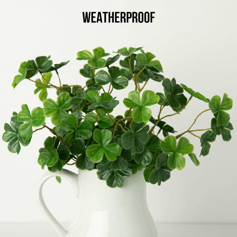 Factory Direct Craft Artificial Shamrock Flower Bush Fake Clover Plant for St Patrick's Day, Irish Theme Decorations and Ireland Displays - Outdoor Friendly Shamrocks - Image 3