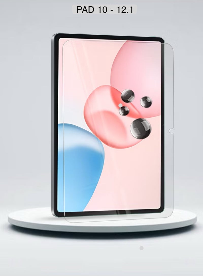 ستيكر لاصقة حماية للشاشة من الزجاج المقوى 9H فائقة الدقة لهاتف هونر باد 10 مقاس 12.1 بوصة 2025 شفاف - Image 1