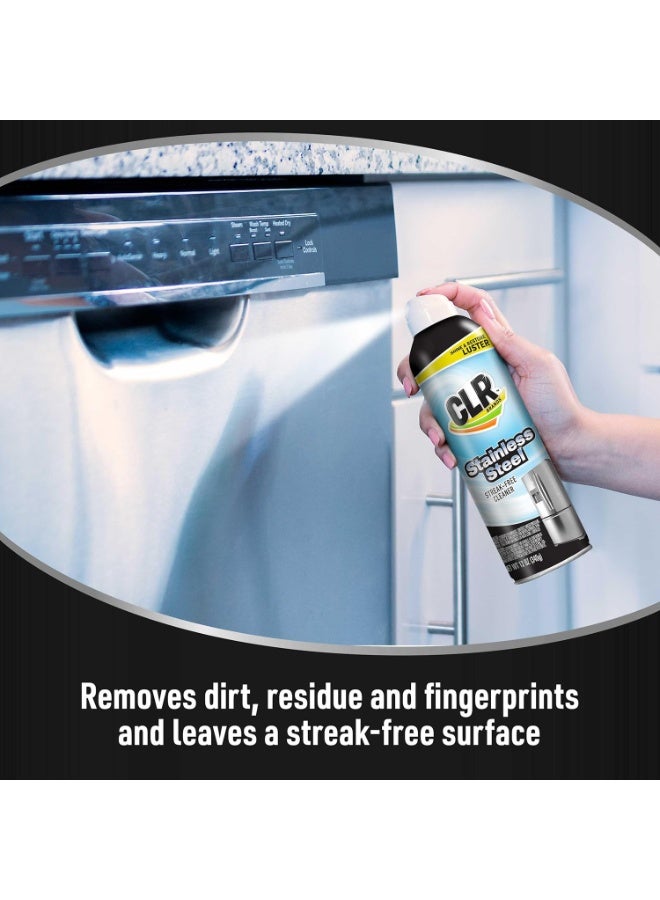 CLR Spot Free Stainless Steel Cleaner - Removes Water Marks, Fingerprints and Residue from Refrigerators, Dishwashers, Ovens and More, Streak Free Shine - 12 Ounce Spray Can (Pack of 1) - Image 2