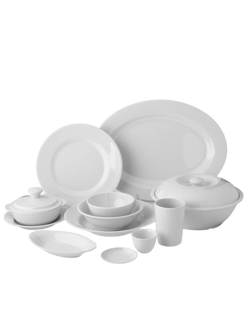 CC Bin Shihon 80 Piece Melamine Dinner Set Plain White Suitable for Everyday Use Microwave Safe and Dishwasher Safe  - Image 1