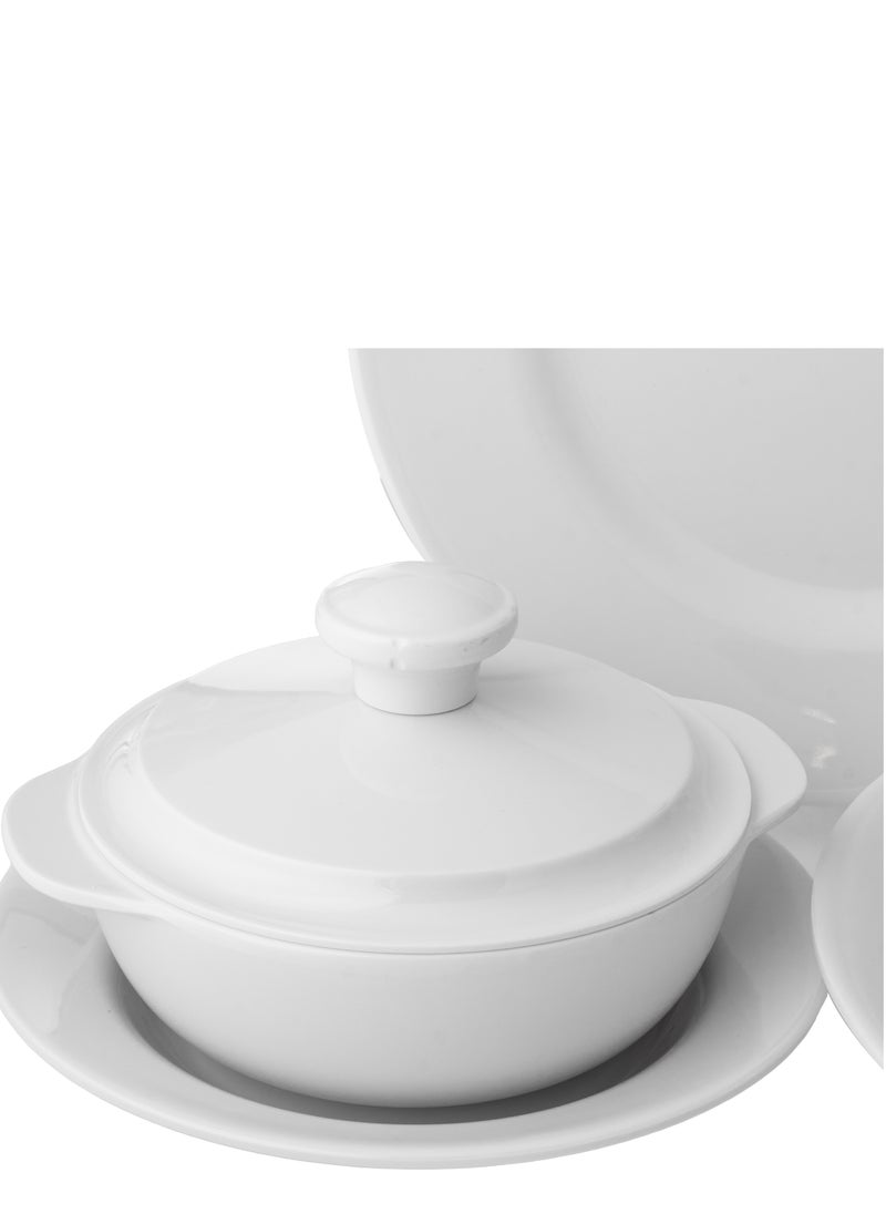 CC Bin Shihon 80 Piece Melamine Dinner Set Plain White Suitable for Everyday Use Microwave Safe and Dishwasher Safe  - Image 3