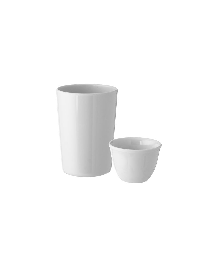 80 Piece Melamine Dinner Set Plain White Suitable for Everyday Use Microwave Safe and Dishwasher Safe