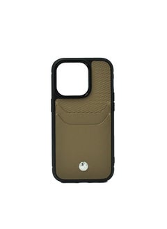 BMW Signature Collection Genuine Leather Cases with Cardslot Embossed Pattern For Iphone 14 Pro Taupe  - Image 3
