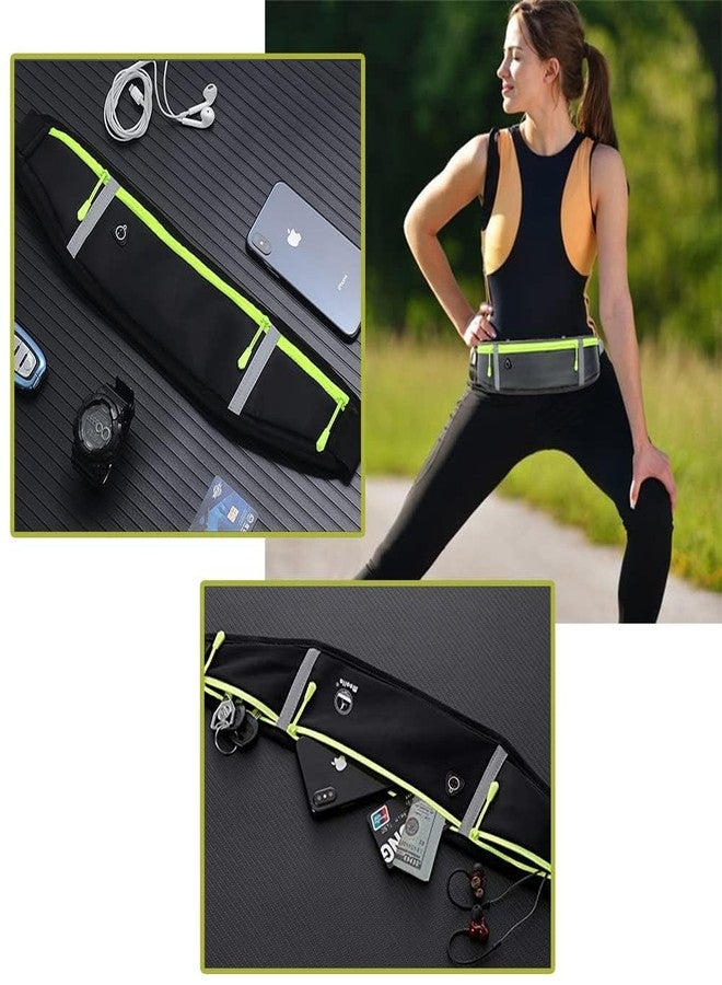 DZOPE Running Waist Belt for Women & Men, Sweat & Rainproof Phone Holder with Adjustable Strap & 3 Pockets, Headphone Hole WaistBag for Sports, Yoga, Workout & Outdoor Activities - Black - Image 5