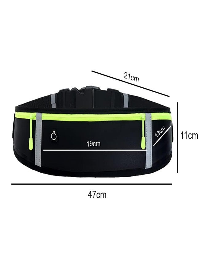 DZOPE Running Waist Belt for Women & Men, Sweat & Rainproof Phone Holder with Adjustable Strap & 3 Pockets, Headphone Hole WaistBag for Sports, Yoga, Workout & Outdoor Activities - Black - Image 4