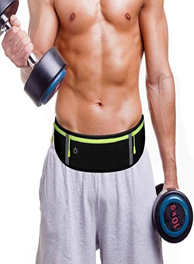 DZOPE Running Waist Belt for Women & Men, Sweat & Rainproof Phone Holder with Adjustable Strap & 3 Pockets, Headphone Hole WaistBag for Sports, Yoga, Workout & Outdoor Activities - Black - Image 3