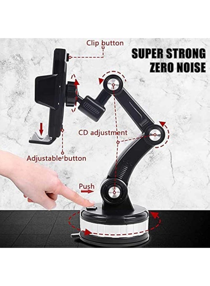 Arabest Car Phone Holder Mount, Universal Strong Suction Cup Cell Phone Holder Stand, Heavy Duty One-Button Pop-up iPhone Smartphone Car Mount for Dashboard/Window/Windshield Dash Air Vent (Green) - Image 4