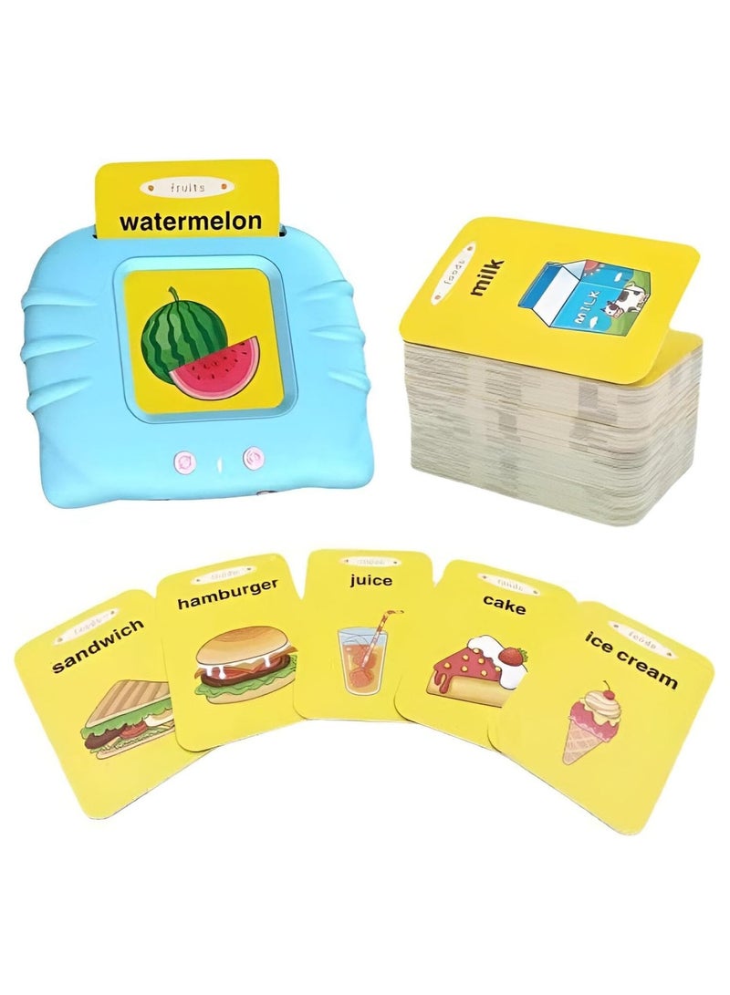 Generic Talking Flash Cards for Kids – Interactive Educational Toy with Cards & Real Voice – English Learning Machine for Toddlers & Preschoolers – Food, Animals, Colors & More - Image 1