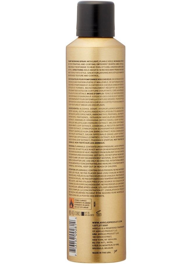 ARROJO Primp Working Spray For Hair Fast Drying Hair Spray Humidity Defense Hair Styling Working Spray Adds Shine & Hold Conditioning Grip Spray Primping & Coiffing Heat Styling Spray (8.9Oz)  - Image 3