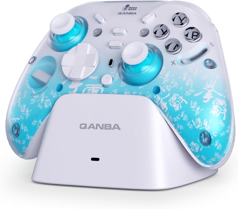 Qanba Phantom Multi-Mode Smart Wireless Controller for Windows PC and Android and iOS and TV，PC Controller With Hall-Effect Joysticks，Tri-Mode Connection (2.4G/Bluetooth/Wired) (Blue) - Image 1