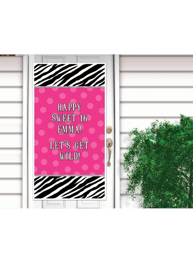 Amscan Zebra Party Personalized Door Decoration 65 x 33in