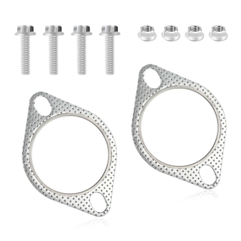 KIFIDAN 2PCS Exhaust Gasket 4PCS Exhaust Bolts3 2Bolt Exhaust Flange Gasket Replaces OEM120063100002Car Accessories Exhaust Flange Repair Kit for CarsTrucks 3in - Image 3
