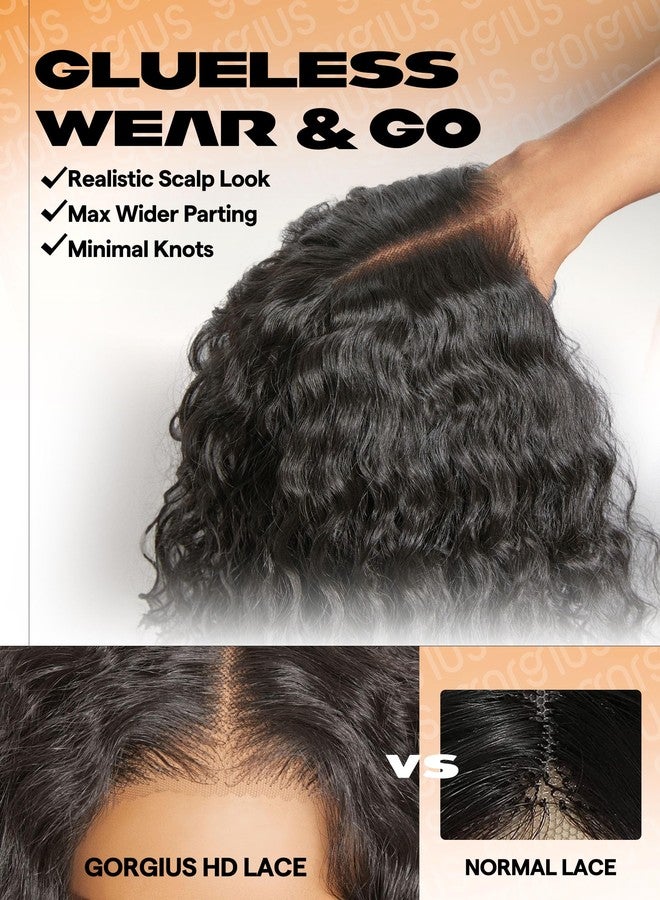 GORGIUS Glueless Curly Lace Front Wig Pre Plucked Middle Part Closure Wig 20 Inch Natural Black Pre Cut Synthetic Curl Wig Upgraded with Premium Human-Hair-Like Fiber - Image 3