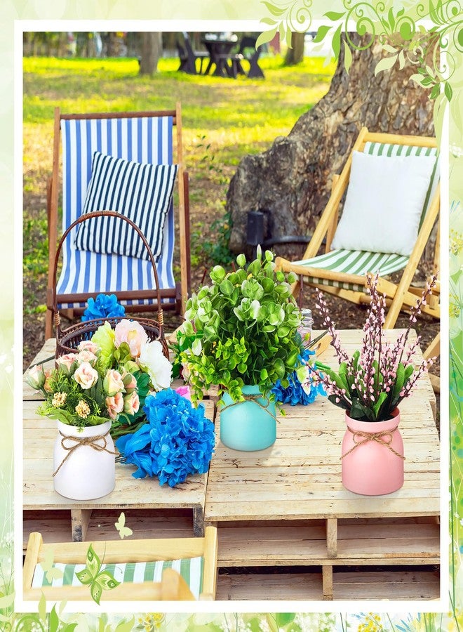 Solsew 9 Pcs Spring Tables Centerpiece Artificial Pot Flowers Small Fake Plants in Vase Artificial Faux Potted Plants with Flowers for Spring Summer Wedding Farmhouse Home Office Table Decor - Image 5
