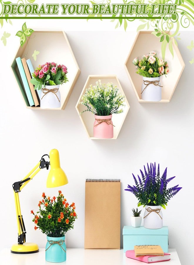 Solsew 9 Pcs Spring Tables Centerpiece Artificial Pot Flowers Small Fake Plants in Vase Artificial Faux Potted Plants with Flowers for Spring Summer Wedding Farmhouse Home Office Table Decor - Image 4