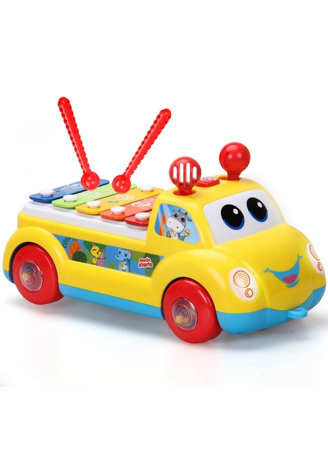 CoolToys Baby Xylophone Musical Car Toy For Toddlers 3 In 1 Educational Boys & Girls 1St Birthday Gift; Developmental Kids Instrument Toy Crawling Toy And Pull Along Walking Toy Fun Lights & Sounds  - Image 1