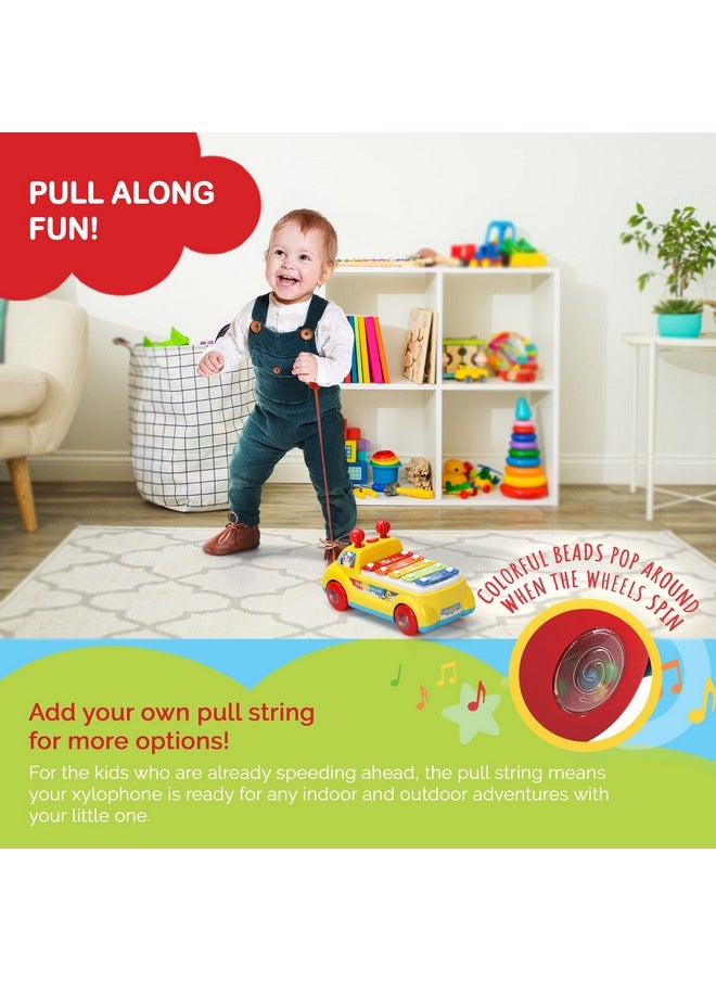 CoolToys Baby Xylophone Musical Car Toy For Toddlers 3 In 1 Educational Boys & Girls 1St Birthday Gift; Developmental Kids Instrument Toy Crawling Toy And Pull Along Walking Toy Fun Lights & Sounds  - Image 3