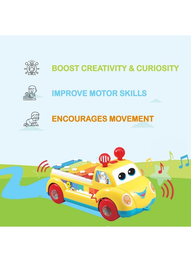 CoolToys Baby Xylophone Musical Car Toy For Toddlers 3 In 1 Educational Boys & Girls 1St Birthday Gift; Developmental Kids Instrument Toy Crawling Toy And Pull Along Walking Toy Fun Lights & Sounds  - Image 5
