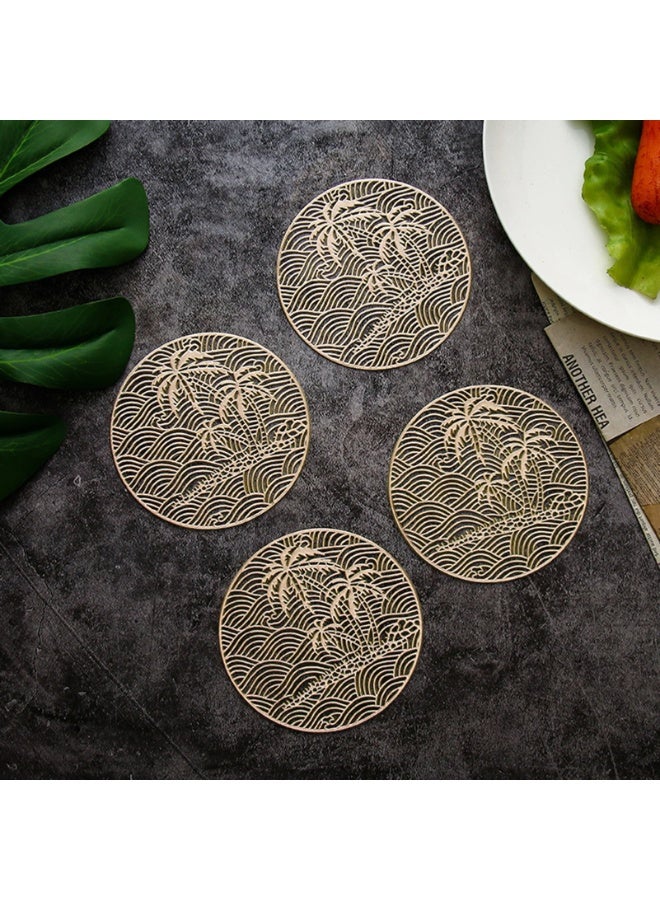 ناكسوس 6 قطع من مفارش الطاولة المقاومة للحرارة والمضادة للانزلاق المصنوعة من البلاستيك PVC المجوف لتزيين الطاولة للحفلات وحفلات الزفاف - Image 2