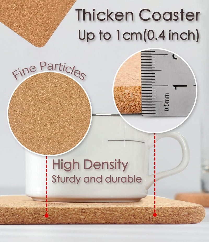 KITLAB Cork Trivet, 4 Pcs High Density Thick Square Cork Trivets for Hot Dishes, 8 Inch Heat Resistant Multifunctional Cork Coaster, Cork Hot Pads for Table & Countertop - Image 5