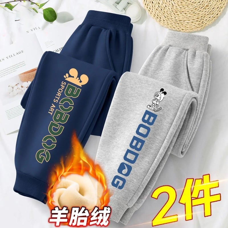 High-Quality Boys' Fleece Pants Winter New Stylish Boys' Sports Long Pants Children'S Winter Thickened Sweatpants - Image 4