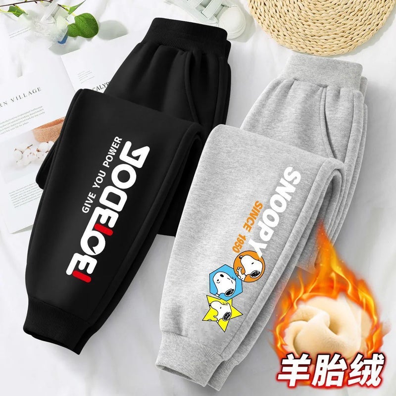 High-Quality Boys' Fleece Pants Winter New Stylish Boys' Sports Long Pants Children'S Winter Thickened Sweatpants - Image 2
