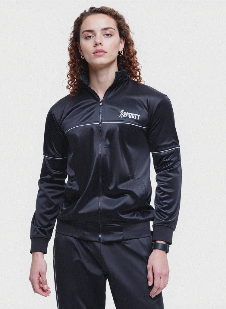 Sporty Essential Black Tracksuit – Lightweight & Durable Men’s Black Tracksuit – 100% Polyester, 220gsm – Comfortable, Breathable & Flexible Activewear for Training, Travel, or Lounge. - Image 3