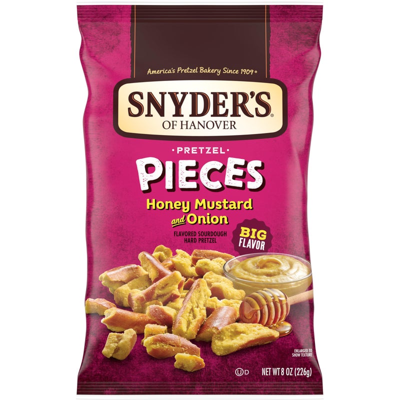 Snyder's of Hanover Pretzel Pieces, Honey Mustard and Onion, 8 oz (Pack of 6) - Image 1