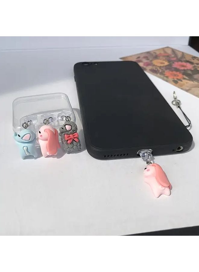 Cute Animal Dust Plugs For Iphone 6 14 Charging Port Protection Decorations With Rope - Image 4