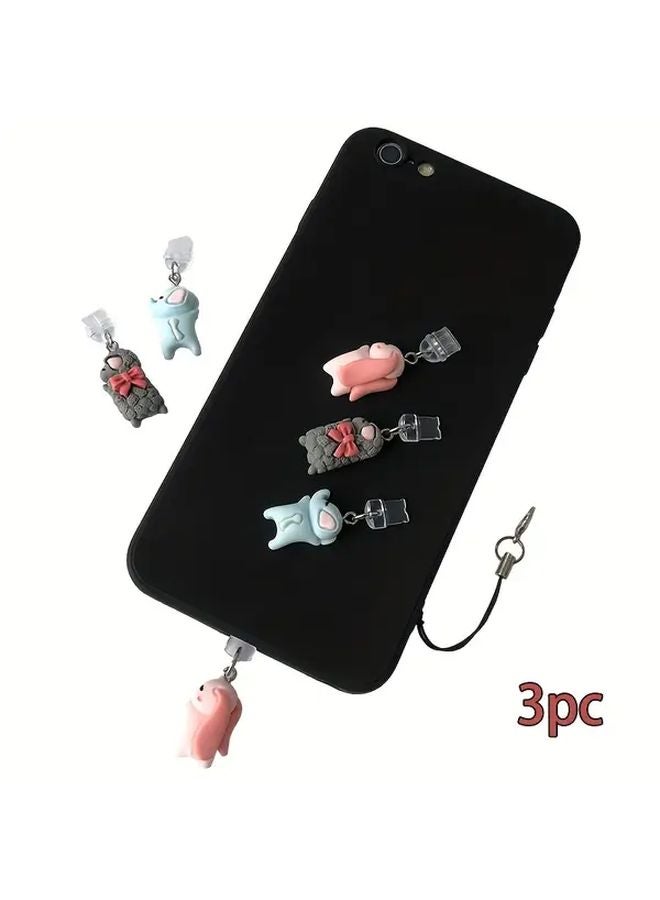 Cute Animal Dust Plugs For Iphone 6 14 Charging Port Protection Decorations With Rope - Image 3