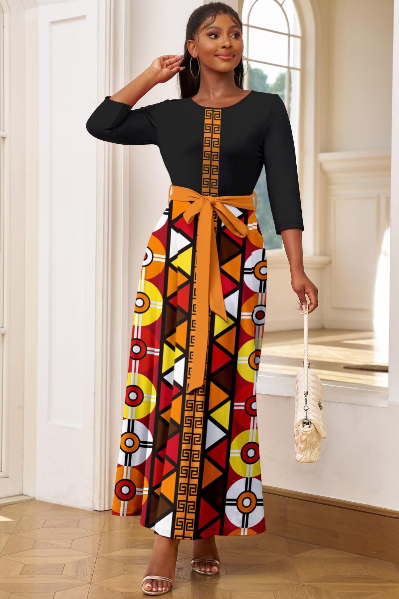 FANDEE African Print Maxi Dresses Plus Size, African Attire for Women for Churchï¼ŒBlack, XL - Image 3
