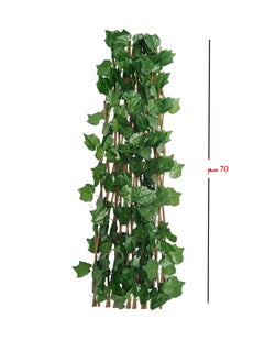 DRAMA HOME Expandable Wicker Fence With Faux Plants Green/Brown 70 CM  - Image 2