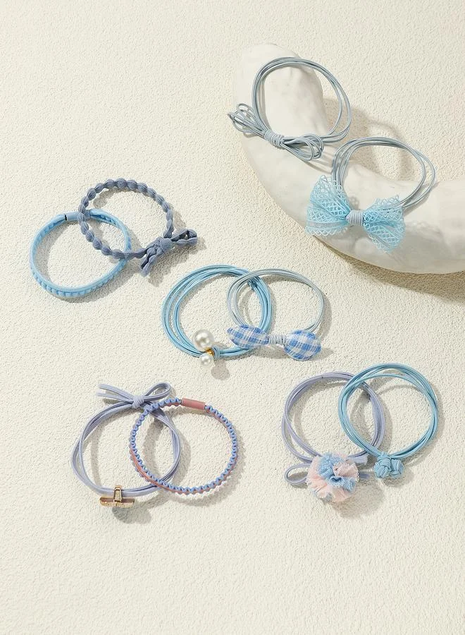 Take Two  Set of 10 - Bow Detail Hair Ties for Women | Best Price UAE
